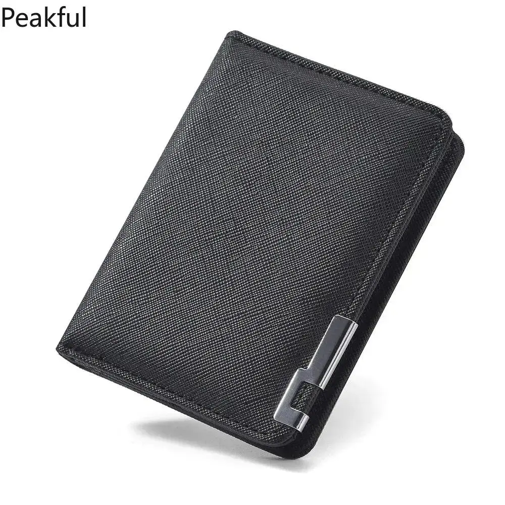 Slim RFID Wallet for Men, Bifold Leather Card Holder with ID Window & Zipper Coin Pocket, Minimalist Travel Wallet for Work, Commute, Daily Carry & Business Trips
