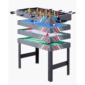VEVOR 4-in-1 Combo Game Table Set, 48" Air Hockey Table, Multi Combination Table with Air Hockey, Pool Billiard, Foosball, Ping Pong, Pushers Pucks, Sports Arcade Table for Family Game Room Office