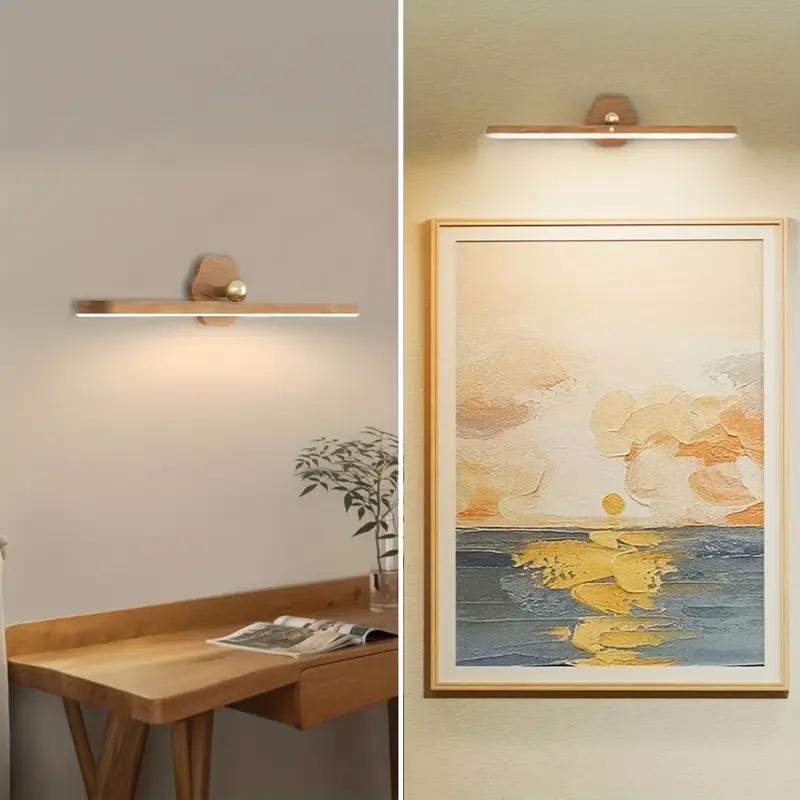Adjustable LED Display Modern Mood Lighting, LED Ambient Light, Wireless Art Picture Lamp, Interior LED Lights, USB Rechargeable Touch Switch Magnetic Wall Mount, Ideal for Paintings & Portraits, Adjustable Lights