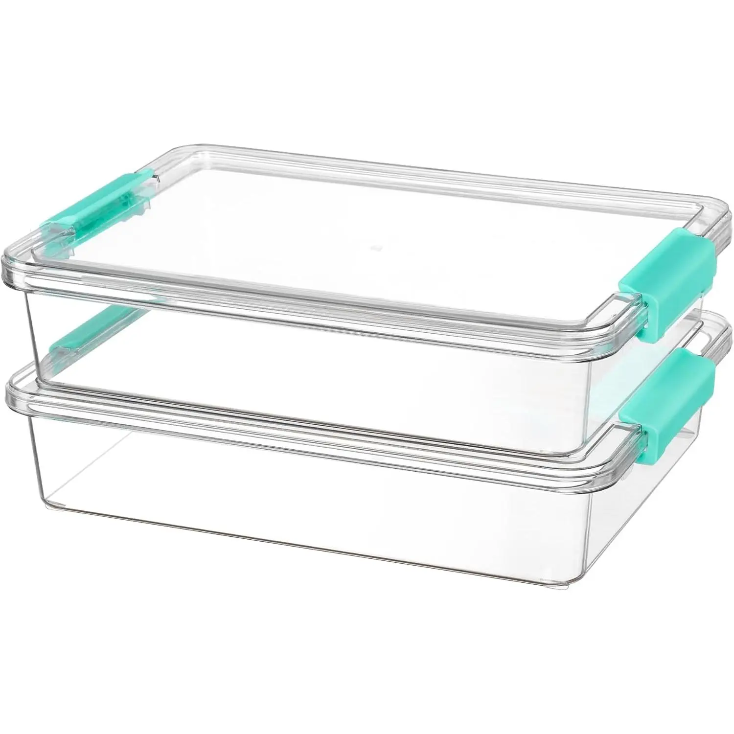 6 Qt Plastic Storage Bins with Lids, Clear Sensory Bins, Arts Crafts Organizers and Storage, Stackable Containers for Home Office and School Supplies, 2 Pack