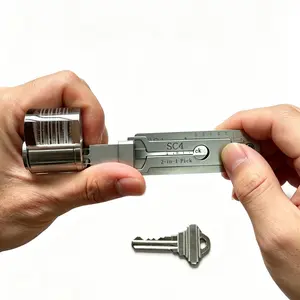 Stainless Steel Lock Measuring Tool, Multifunctional Precision Scale, Sturdy Durable Design, Compact Size for Easy Use