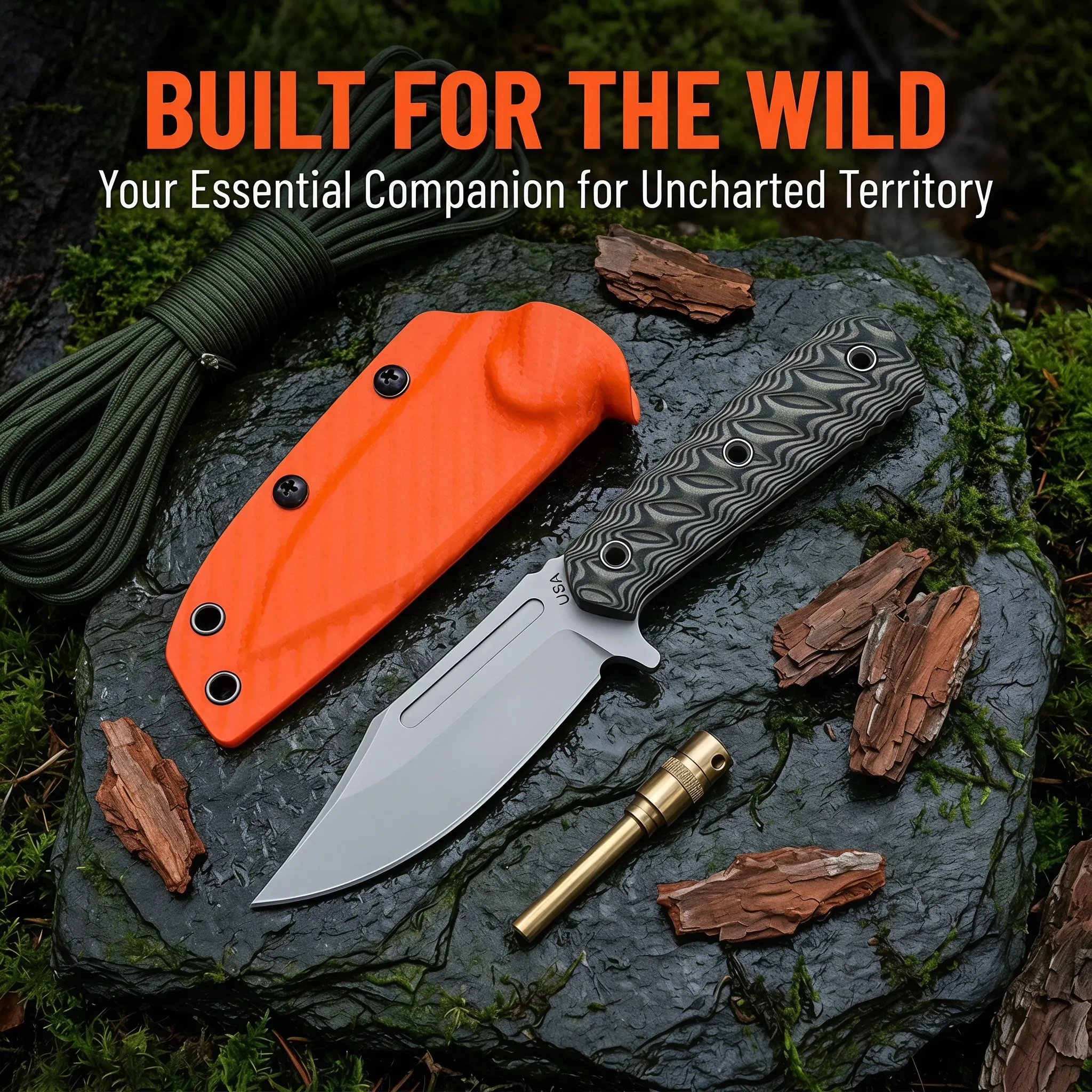 Outdoor Multi-Functional Fixed Knife, 8cr14mov Stainless Steel Blade, Dual Color G10 Handle, Ideal for Hiking, Camping, Fishing, Everyday Carry