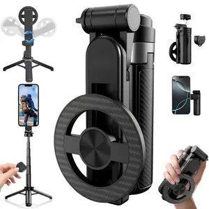 Four-In-One Multifunctional 360 Degree Rotating Magnetic Selfie Stick, Portable Compact Extendable Design, Wireless Remote Control Included