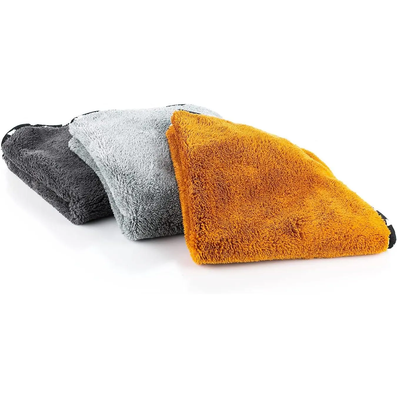 -   Pack -  Ultra-Soft Microfiber Detailing Towels; Buttersoft Suede ;  for Buffing and Final Wipedowns; 480GSM, 16in x 16in,  Earth Tone Colors (3-Pack)