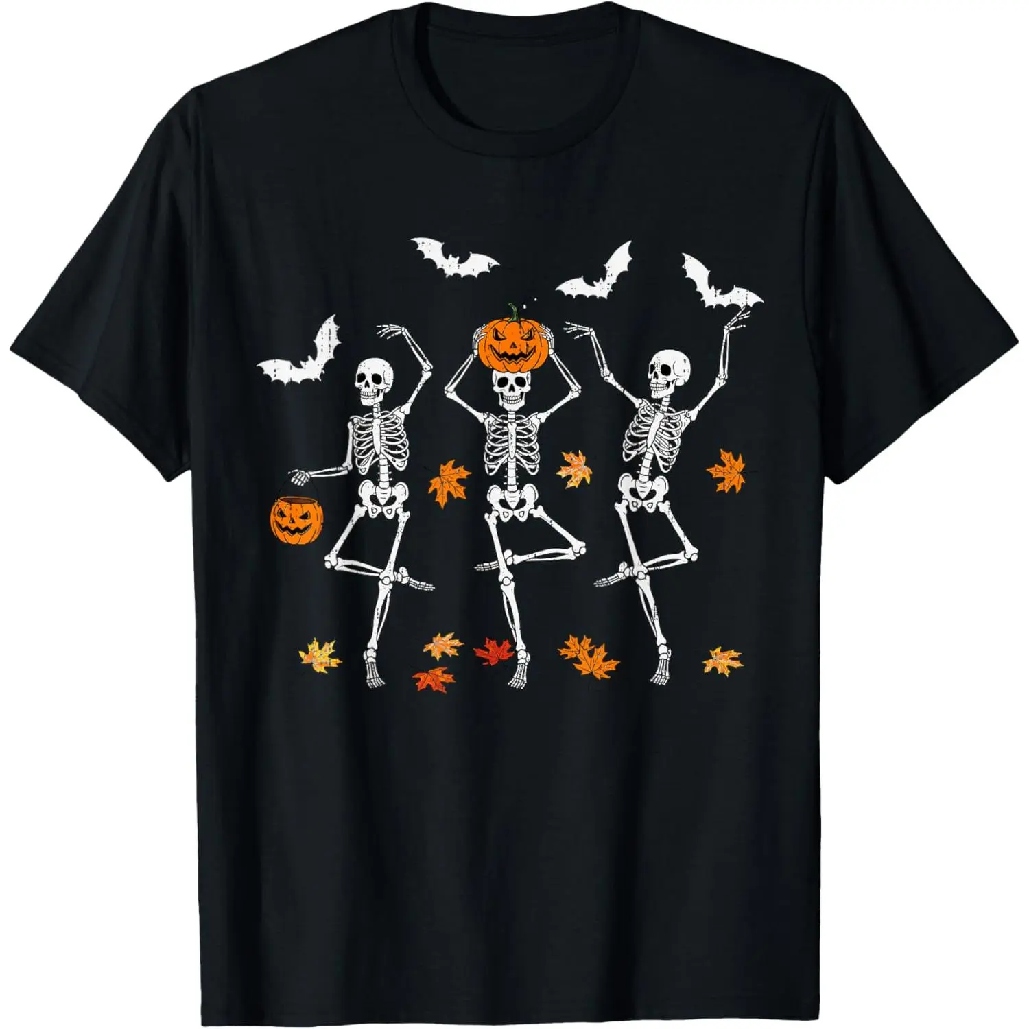 Skeleton Spooky Dancing Fall Halloween Thanksgiving Dance T-Shirt