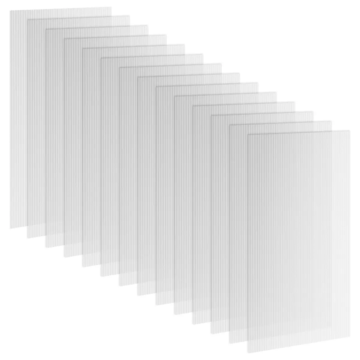 14 Piece Pack of Polycarbonate Greenhouse Panels, 4' x 2' x 0.16" Twin-Wall Polycarbonate Panels, Waterproof and UV Protected Plastic Sheets, Clear