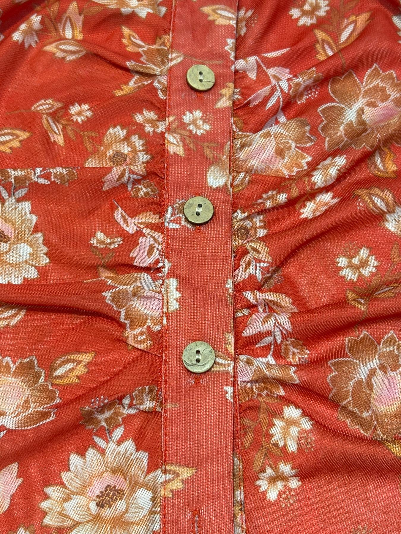 Women's Spring & Summer Floral Print Slim-Fitting Shirt, Long Sleeve Elegant Vintage Style, Casual Vacation Wear