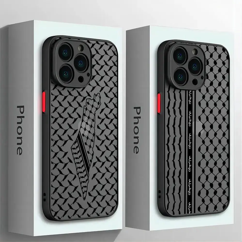Hattah Keffiyeh Ethnic Durable Shockproof Polycarbonate/TPU Cellphone Case - Contemporary Art, Photorealism, Expressionism Casing for iPhone 11-17 Pro Max Plus Air, Samsung Galaxy S21-S26 EDGE Ultra Plus FE - Top Fan Halloween Gift