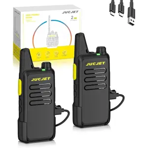 JUCJET 2 Pack Digital Walkie Talkies, Updated T20 Series Rechargeable Intercom with Smart Frequency Copying, VOX Hands Free & Noise Reduction Two-Way Radios