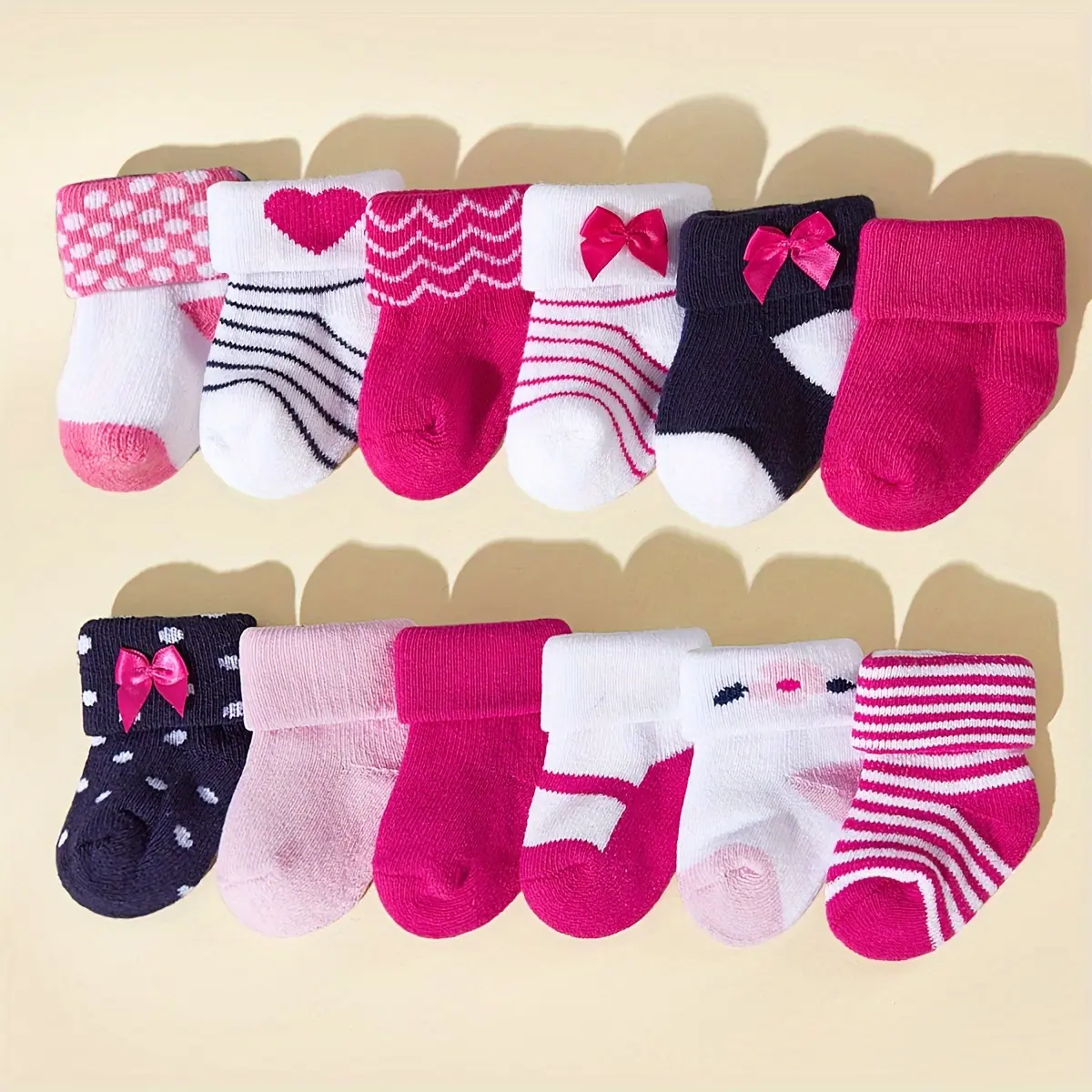 [Warm |   Fleece] 6/12 Pairs Thickened Fleece Youngsters Circle Socks |   Warm Short Socks for Autumn and Winter |   for Girls, Can Be Worn Indoors and Outdoors