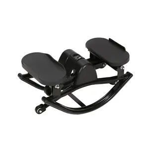 Dual-Motion Mini Stepper with Resistance Bands - Heavy Duty 350 lbs Capacity Rock Stepper - Low Impact U-Shape Cardio Machine - LCD Monitor, Non-Slip Mat, Home Gym Workout Equipment