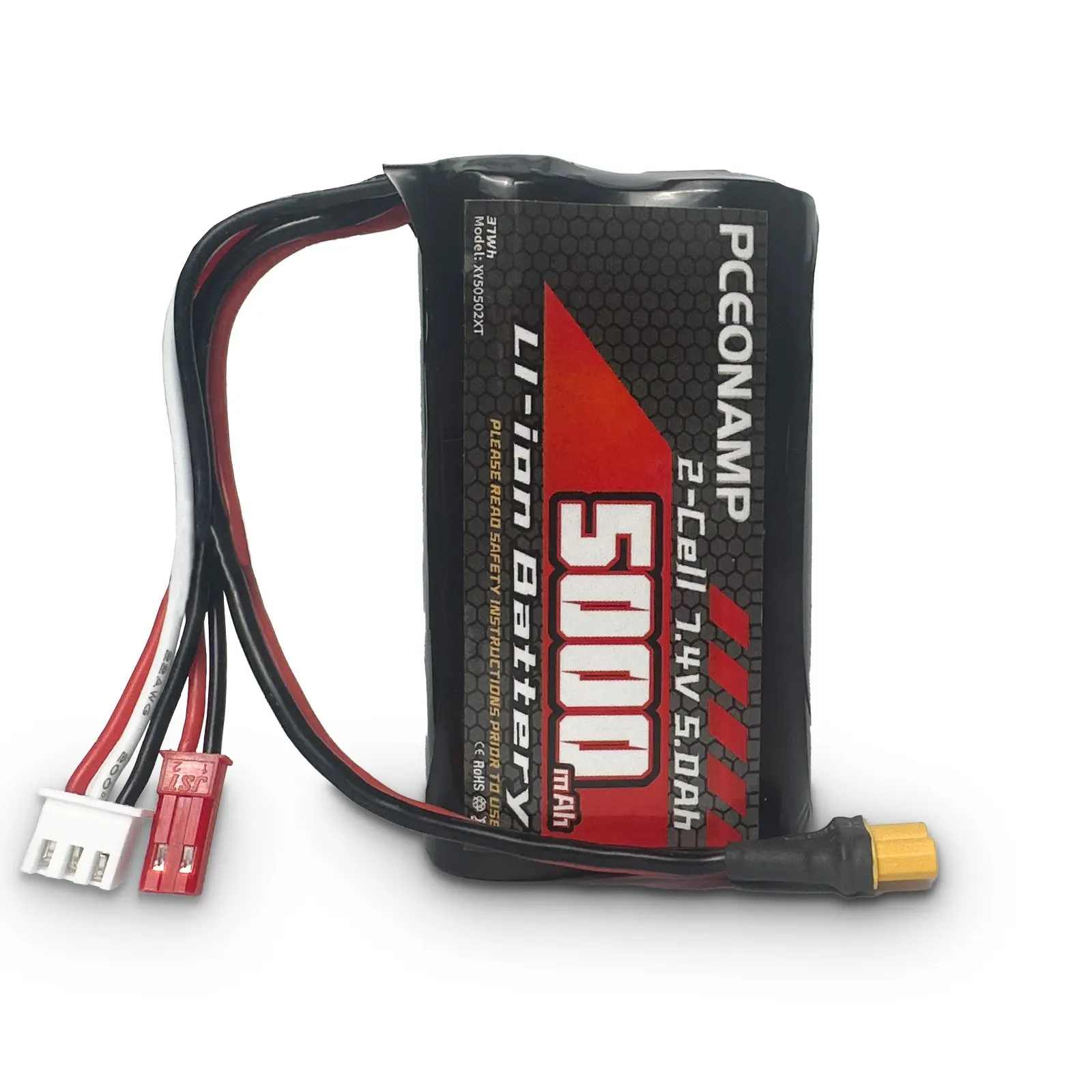 PCEONAMP TX16S Battery 5000mAh 2S 7.4V with JST Plug JST-XH and XT30 Plug Fit for Transmitter TX16s RC4GS, RC6GS 1 Pack Lithium Powered