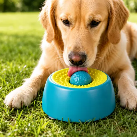 PawLove Dog Slow-Feeding Lick Bowl - Anti-Slip Ball Design, 3/4 Cup Capacity, ABS Plastic, Single Unit, All-Season Feeding Accessory for Bone Broth, Post-Op Nutrition Support