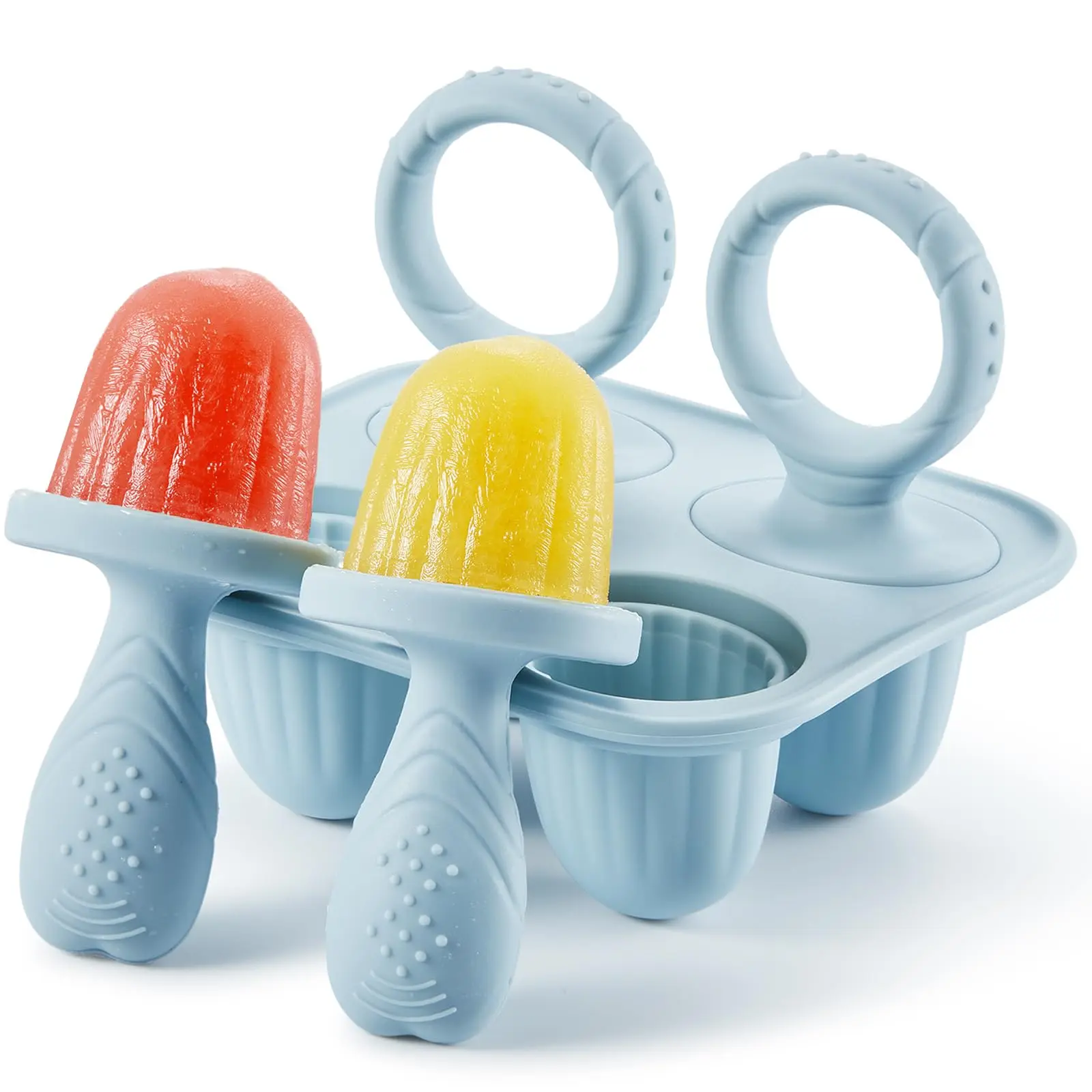 Silicone Ice Pop Molds Popsicles Molds Set of 4, BPA-Free Reusable Baby Ice Cream Maker, Easy Release Non-Toxic Material, Perfect for Kids' Snacks