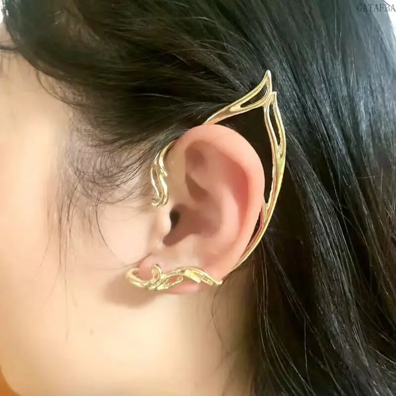 New Unique Minimalist Elf Ear Cuffs For Women, Clip On Non Pierced Cartilage Ear Jewelry