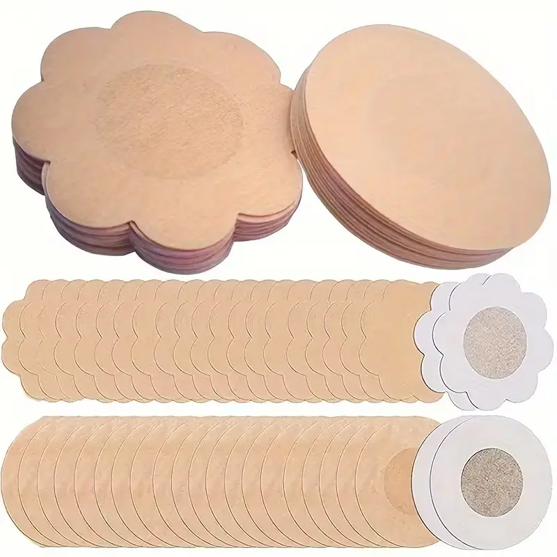 Lady's 10-Pcs Ultra-Thin Invisible Single-Use Sticky Nipple Covers, Breathable Seamless Adhesive Stickers for Daily Wear Comfort