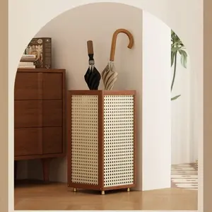Chinese Style Umbrella Stand, Home Entrance Floor Umbrella Bucket, Bamboo Umbrella Rack, Storage Shelf for Guest House, 1pc