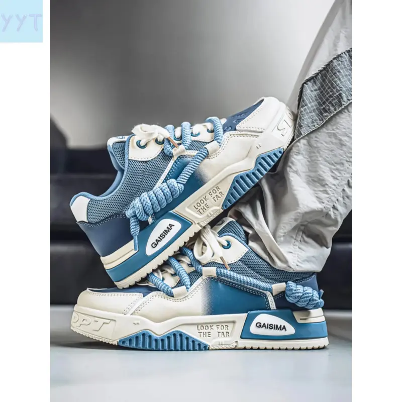 YYT1 Men's Fashion Colorblock Sneakers, Low Top Sneakers, Sporty Sneakers, Trendy Sneakers, Thick Soled Sneakers, Comfortable Non-Thick Sole Shoes, Outdoor & Daily Wear, All-Season Footwear, All Seasons Sneakers