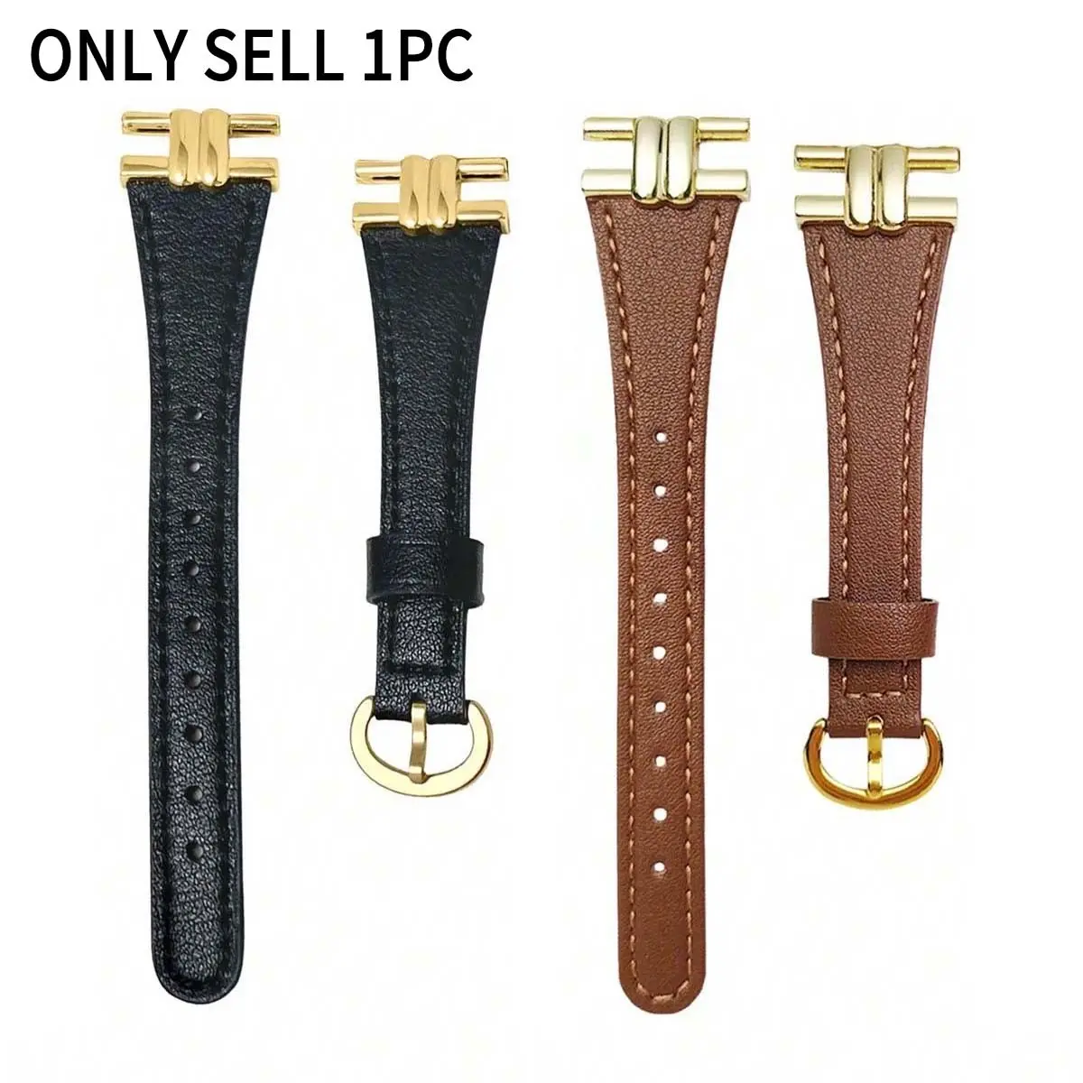 Luxury Metal Buckle PU Leather Smart Watch Strap, Metal Clasp, Universal Fit for Huawei Samsung, Multiple Sizes and Colors, Smartwatch Strap
