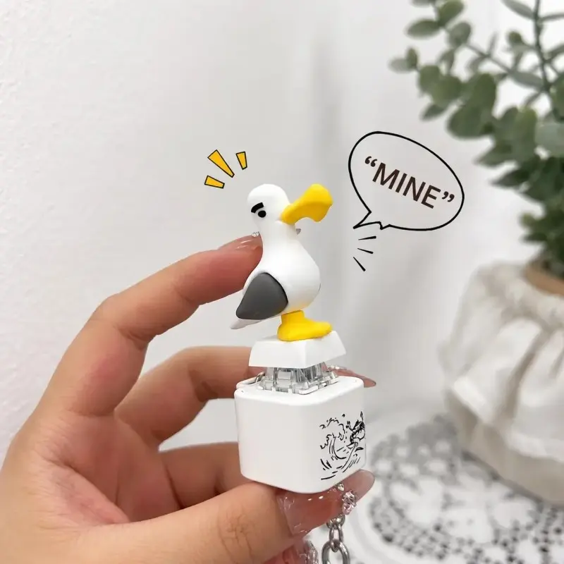 Button Clicker Keychain with Real Sound and LED Light, Seagull Mine, Fun Interactive Gift for Friends and Family, Perfect Summer Party Game Prize