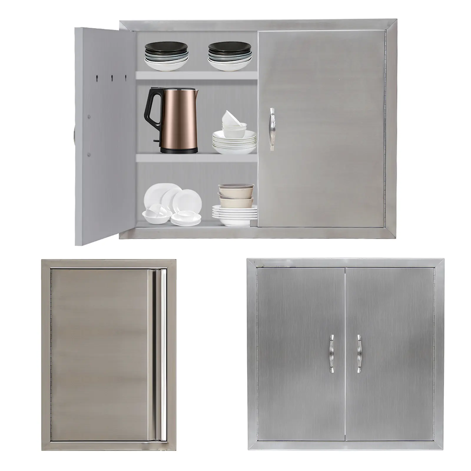 BBQ Access Door 30.5"W x21"H, Double Panel Outdoor Kitchen Door, Ideal for BBQ Island & Grilling Station Installation