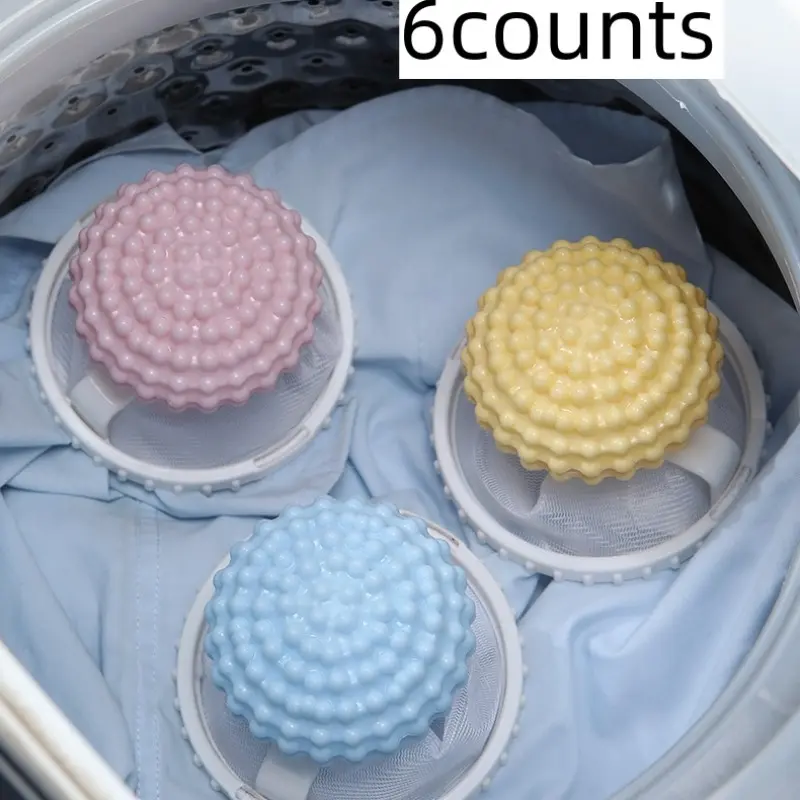 Laundry Hair Remover, 6 Counts/set 2-in-1 Washing Machine Filter with Floating Mesh Bag, Laundry Tools & Accessories for Home Use