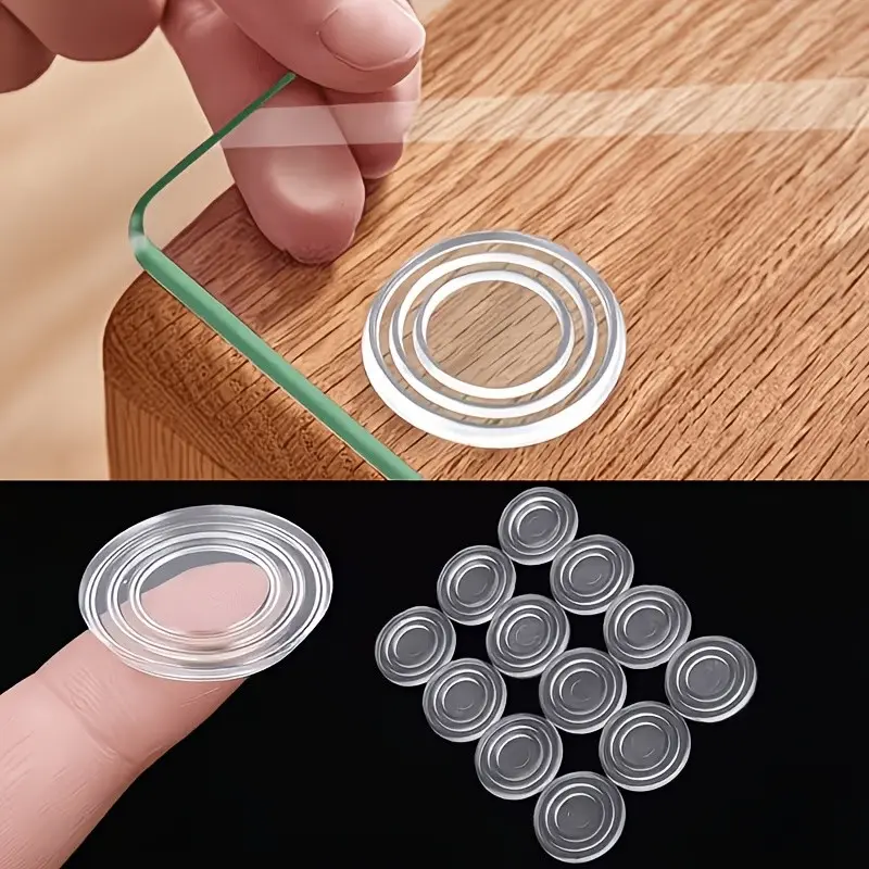 Transparent PVC Non-Slip Suction Cup Pad, Durable Round Furniture Feet, Table Stabilizer for Living Room and Office, Essential Home Item
