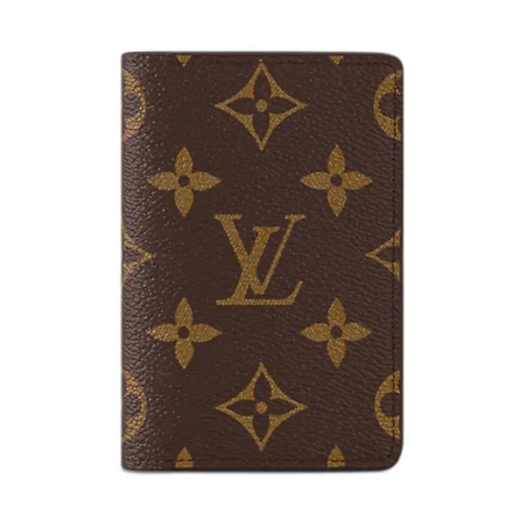 Louis Vuitton Pocket Organizer Wallet - Unisex Classic Monogram Coated Canvas Brown Men's Wallet, Polyurethane, Simple, Smooth, Multi-Card, Combination, Polyurethane Men's Wallets, Simple Men's Wallets