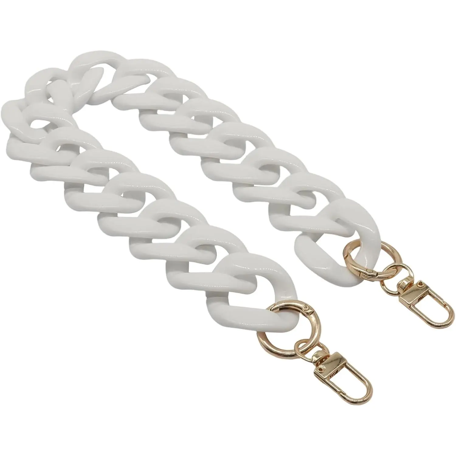 Purse Chain Handbag Strap, White, 17.7 Inch |  Chain Strap , Adjustable Purse Handles, For  Bags, Clutch Purse DIY Crafts