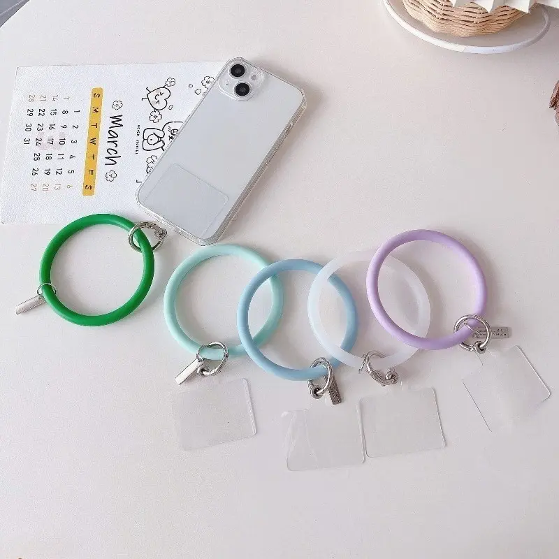 Multi-Functional Removable Wristlet Bracelet Phone Grip Accessory, Hands-Free Detachable Key Ring & Mobile Strap with Fix Tether Tab, Universal Fit for All Cellphone Cases, Lightweight Wearable Gadget with Easy Installation & Protection for Daily Commute,