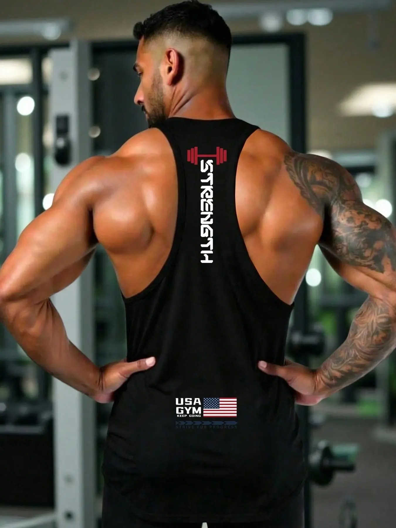Men's Muscle Gym Stringer Tank Top Breathable athletic muscle shirt, Athletic Fitness Clothes, Workout Clothing, versatile for both workout training and daily street styling. Slim-fit bodybuilding vest, Sports Fitness Vest Gym Apparel
