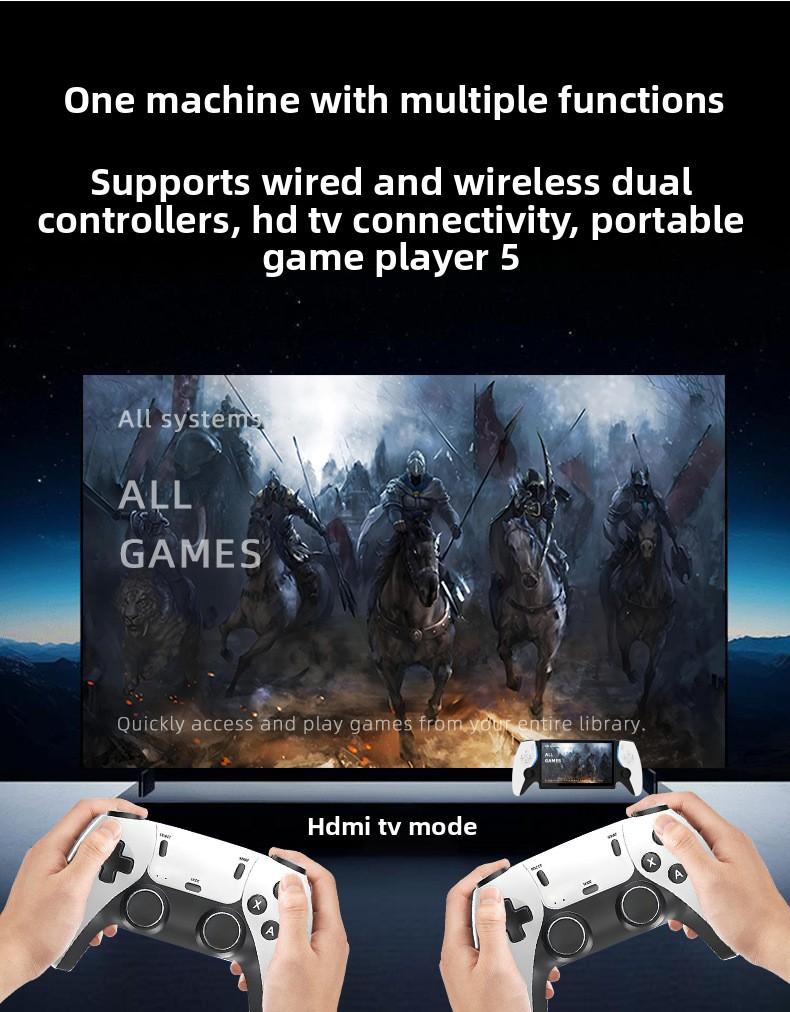 Portable open-source game console with HD arcade support for two-player battles and dual controllers