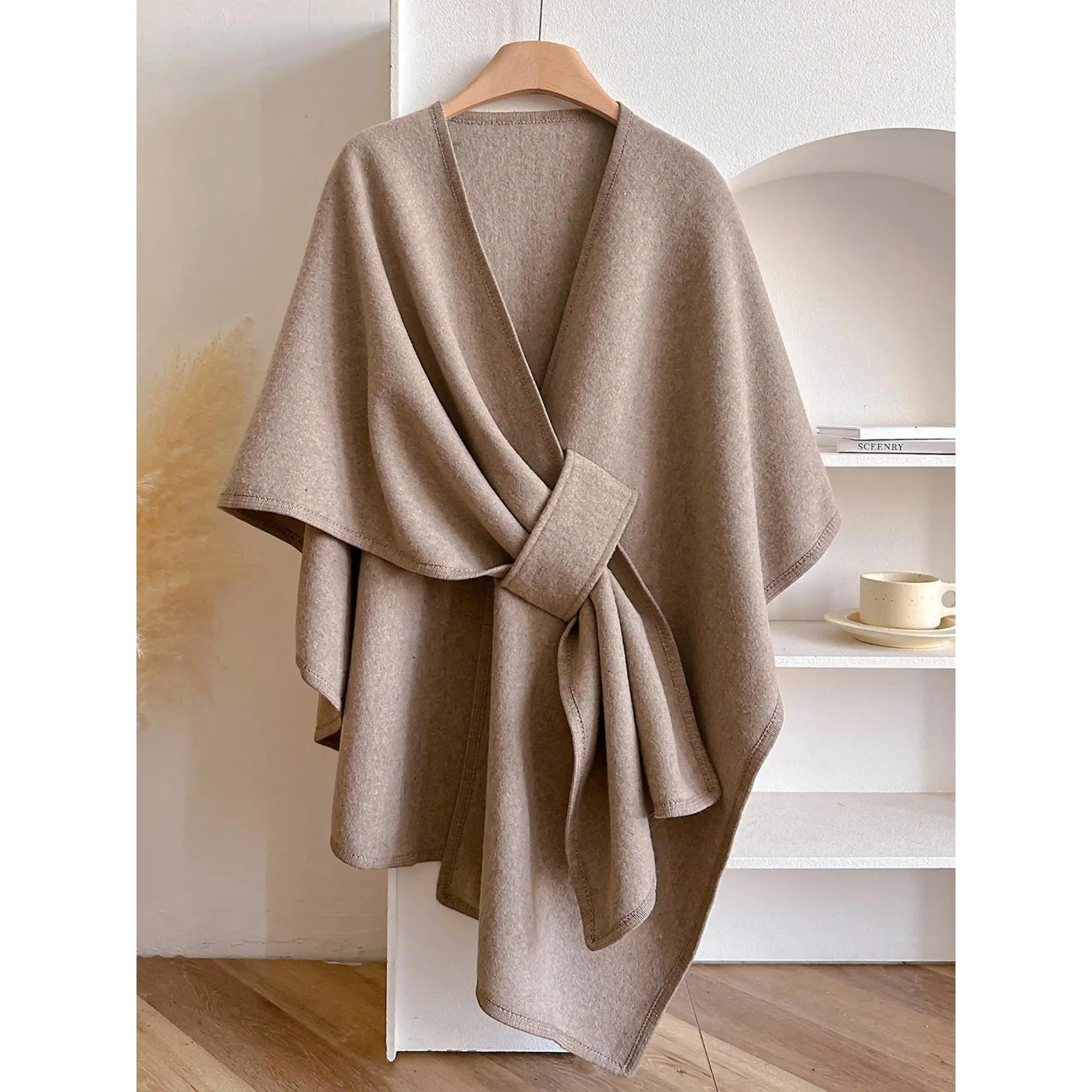 Women's Plain Washable Cotton Shawl, Soft Warm Winter Scarf, Casual Multifunctional Wrap for Fall Outings, Tencel, Chiffon, Satin, One Size Fits All