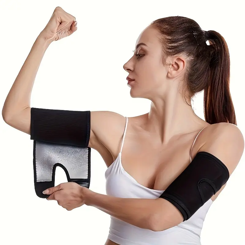 Pair of Unisex Sauna Arm Shapers — Fat-Reducing Armbands for Exercise & Training (Sweat-Inducing Arm Sleeves)