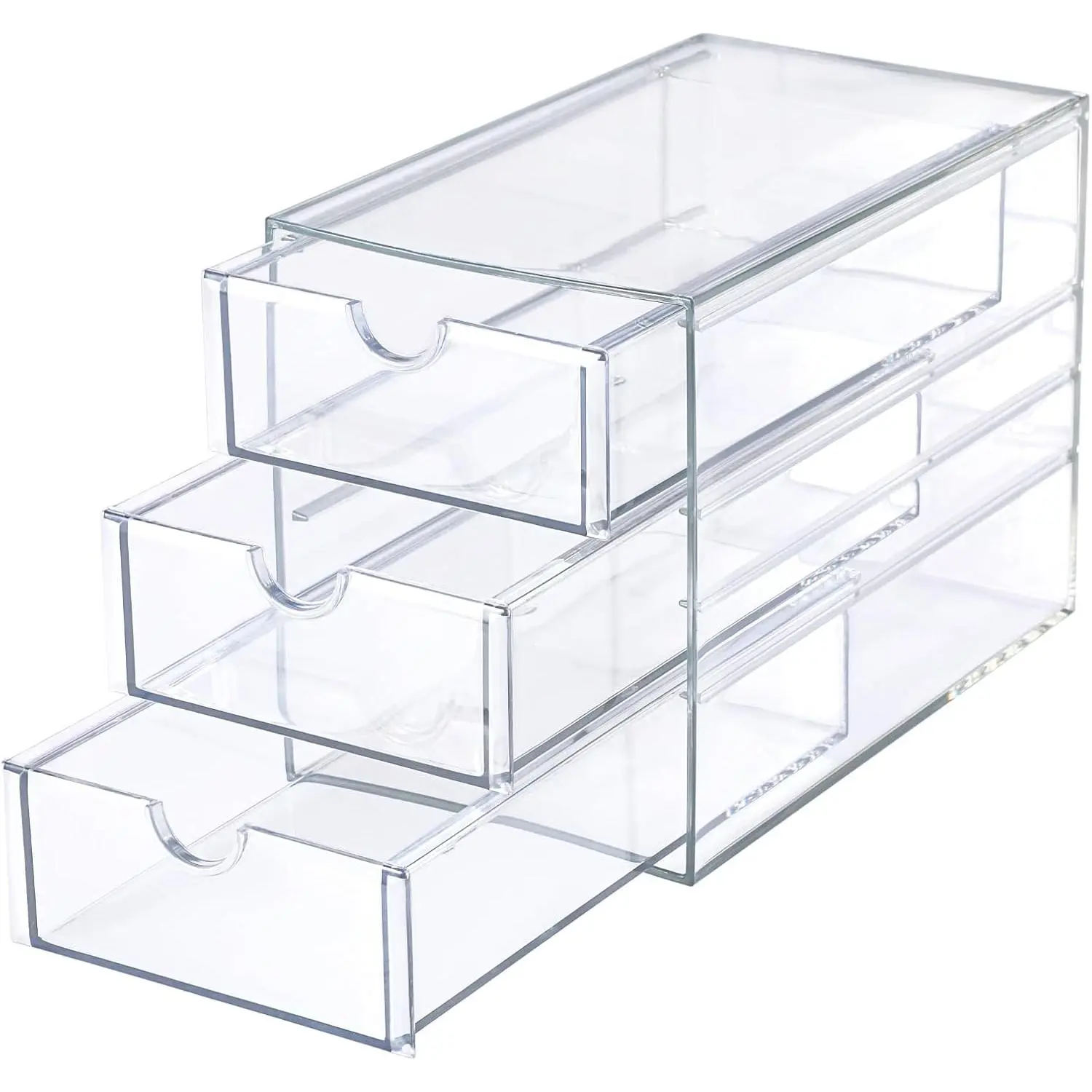 3 Drawers  Drawer Organizer Clear Desktop Organizer for Hair Accessories  Stationery Office Supplies  Drawer Storage Box for  Bathroom Closet