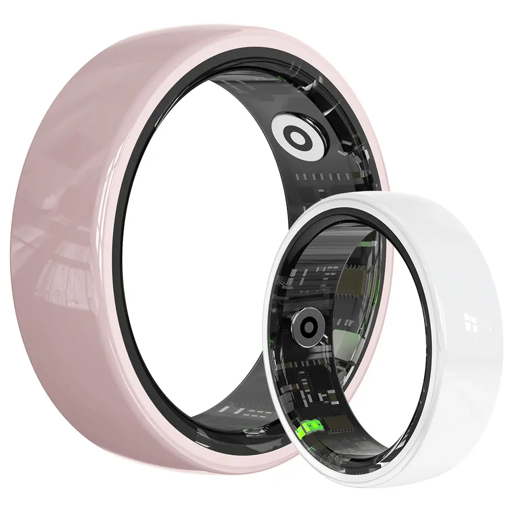 R12 Smart Ring Fitness Tracker - Heart Rate Monitor, Blood Oxygen Tracking, Sleep Analysis, Touch Display, Waterproof, Bluetooth Sync for iOS & Android Athletes