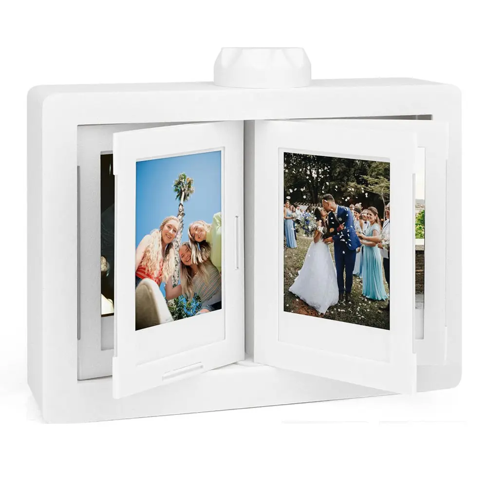 Rotating Film Frame Flip Photo Album 24 Photos for 3x2in Mini Photos & Photocards, Rotating Flip Photo Album Desktop Photo Organizer, DIY Display Holder, Desktop Decor Gift for Collectors