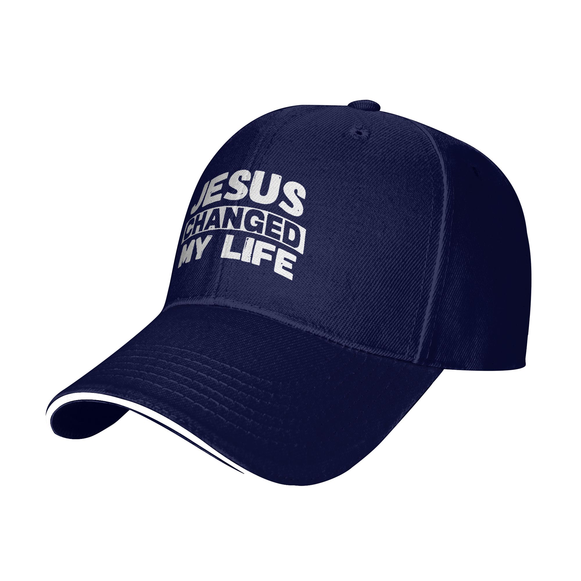 Jesus Changed My Life Printed Dad Hat| Christian Faith Inspirational Cap,Religious Faith Gift Dad Cap,Inspirational Faith Hat for Men & Women