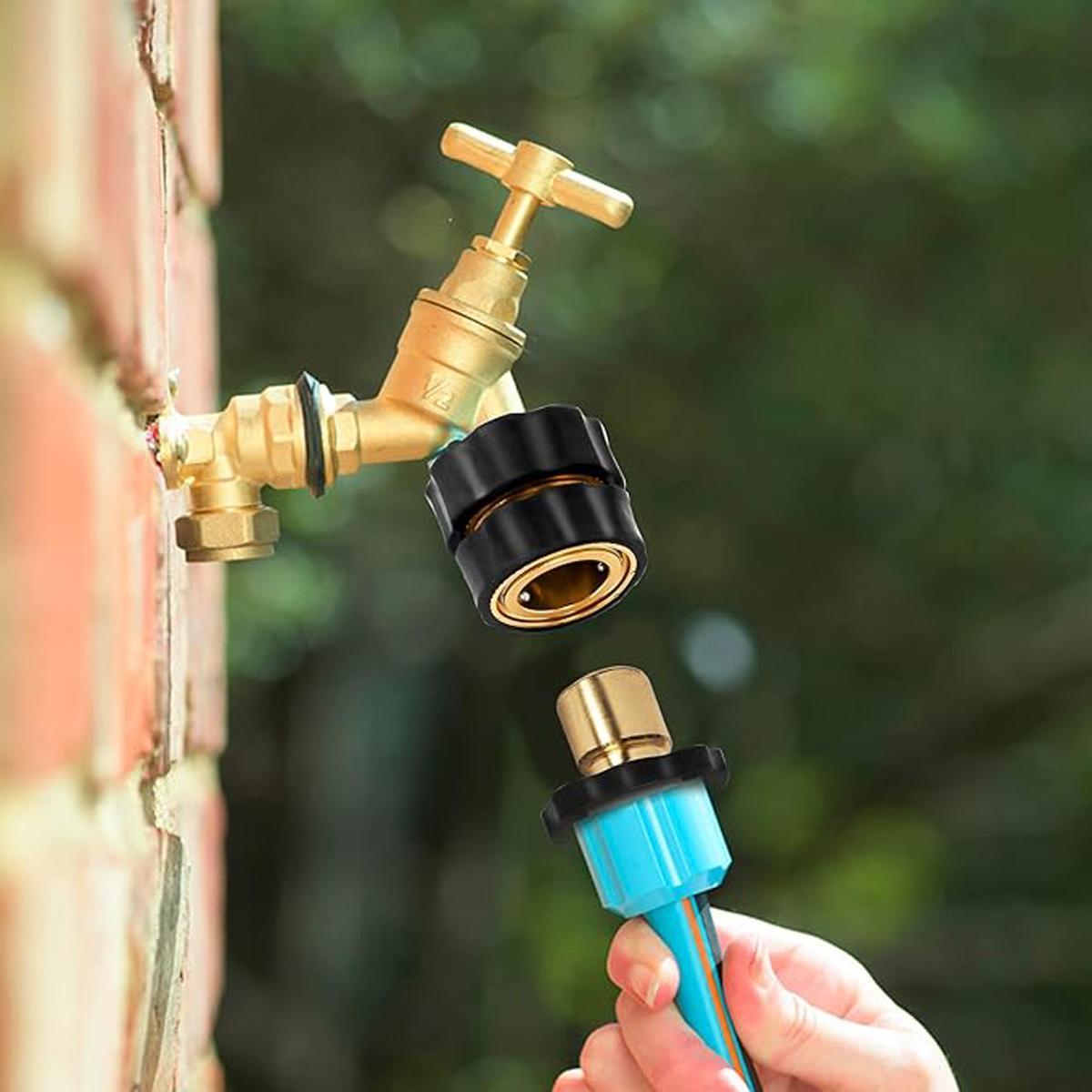 Garden Hose Quick Connector, 3/4 Inch Male and Female Garden Hose Fitting Quick Connector,4/6 Set