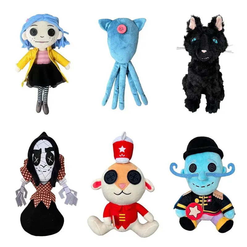 New Coraline Doll Stuffed Toys, Soft Plush PP Cotton Fill Cartoon Figure, Kawaii Kids Collectible Decoration Toy, Birthday Gift