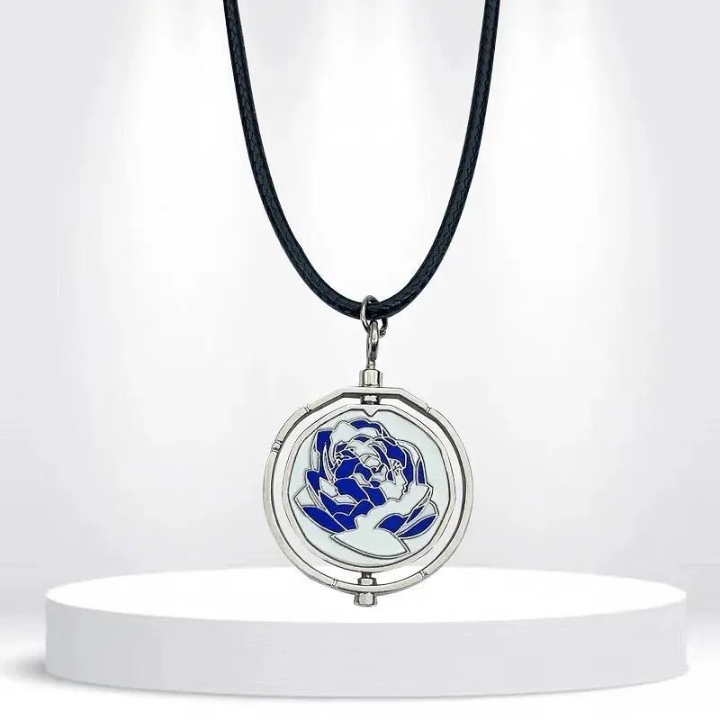 Game Jinx Blue Rose Rotatable Cosplay Necklace Halloween Party Cosutmes DIY Stuff Arcane Season 2 Backpack Pendant Fans Gifts