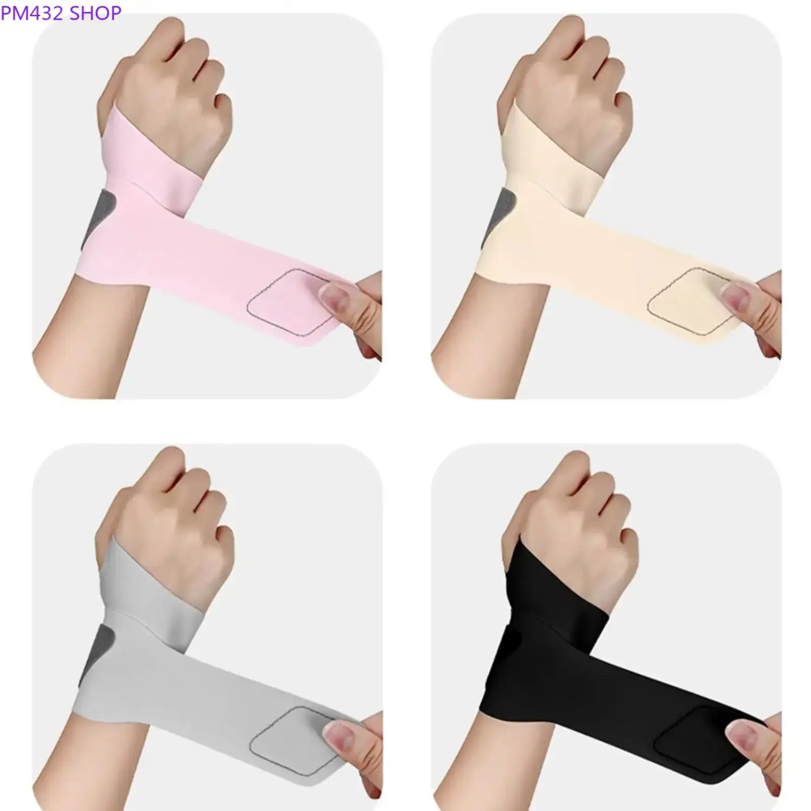 4-Pack Ultra Thin Nylon Wrist Sleeves, Adjustable Breathable Wrist Support Bands, Lightweight Stretch Wraps for Fitness, Outdoor Sports and Daily Wear