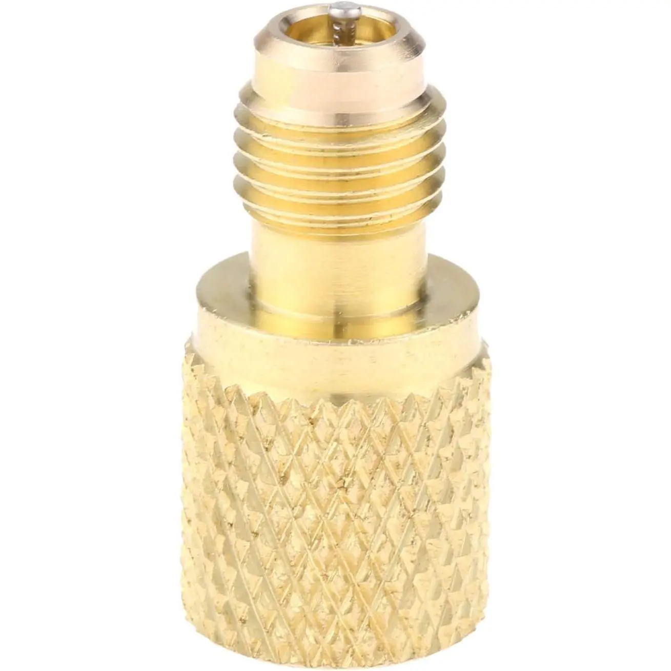 R134A Brass Adapter Fitting, 1/4" Male to 1/2" Female ACME  Adapter | Refrigerant  Adapter with Valve Core, Fits for AC Refrigerant System, Connect R12 Hose to R134A Refrigerant