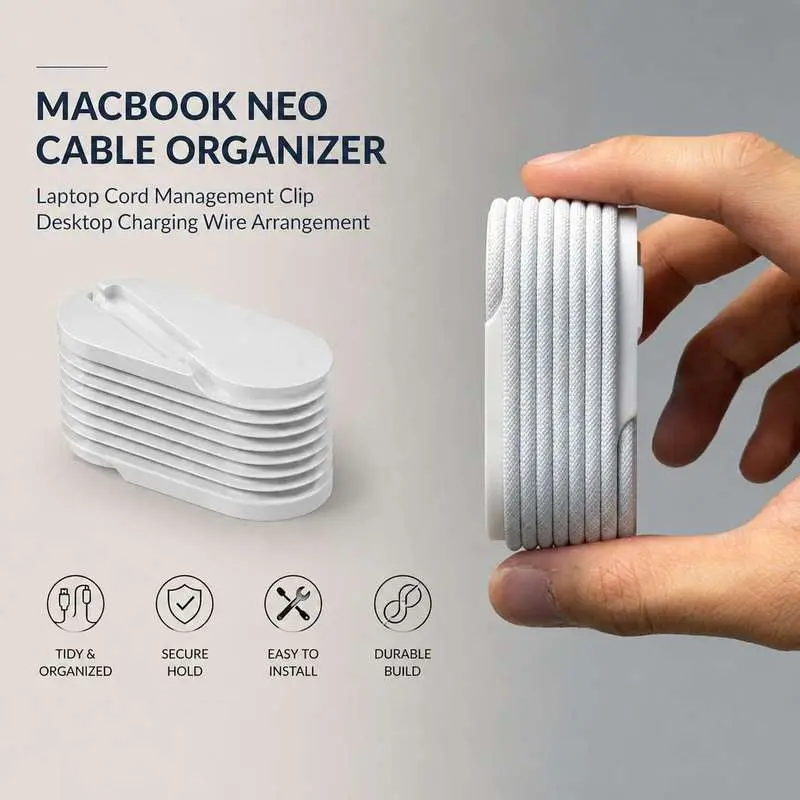 Macbook Neo Cable Organizer Laptop Cord Management Clip Desktop Charging Wire Arrangement