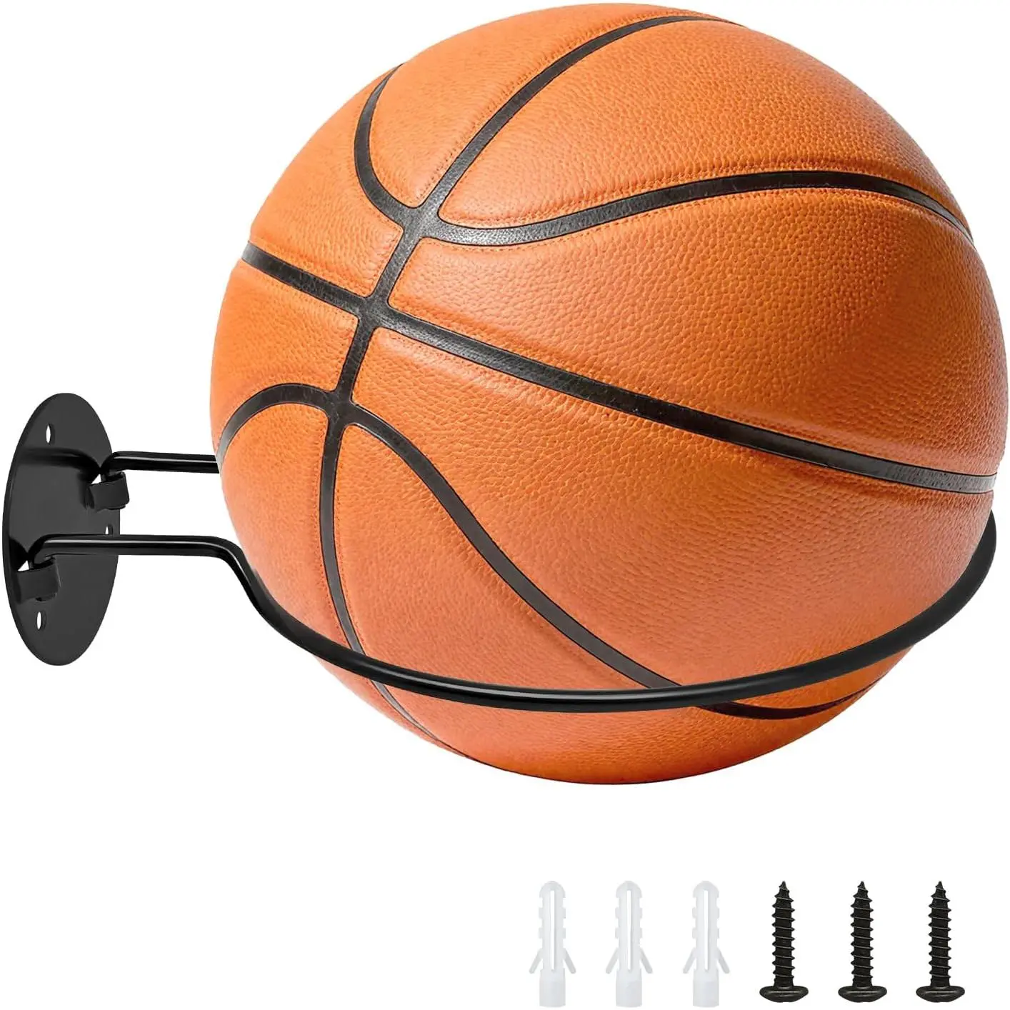 Wall Mounted  Ball Holder – Sturdy Metal Ball Storage Rack for Basketball, Soccer, Volleyball, and Rugby – Space-Saving Organizer for , Garage, or  Room