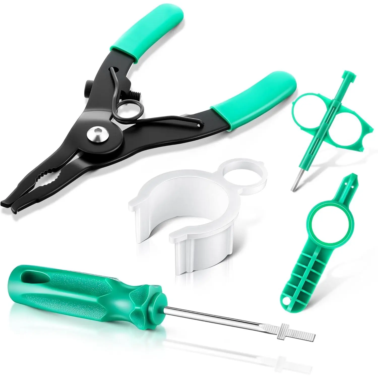5 Pack Sprinkler Head Tool Kit Compatible with RainBird Hunter, Rotor Adjustment Tool, Nozzle Insertion Collar, Spray Head Pull Up Tackle for Lawn Irrigation Sprinkler System Repair