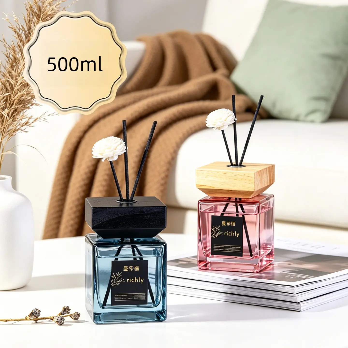500ML Large Capacity Aroma Diffuser for Home Fragrance Bedroom Premium Sense Lasting Home Aromatherapy Hotel Aromatherapy Room Aromatherapy Ornament Diffuser