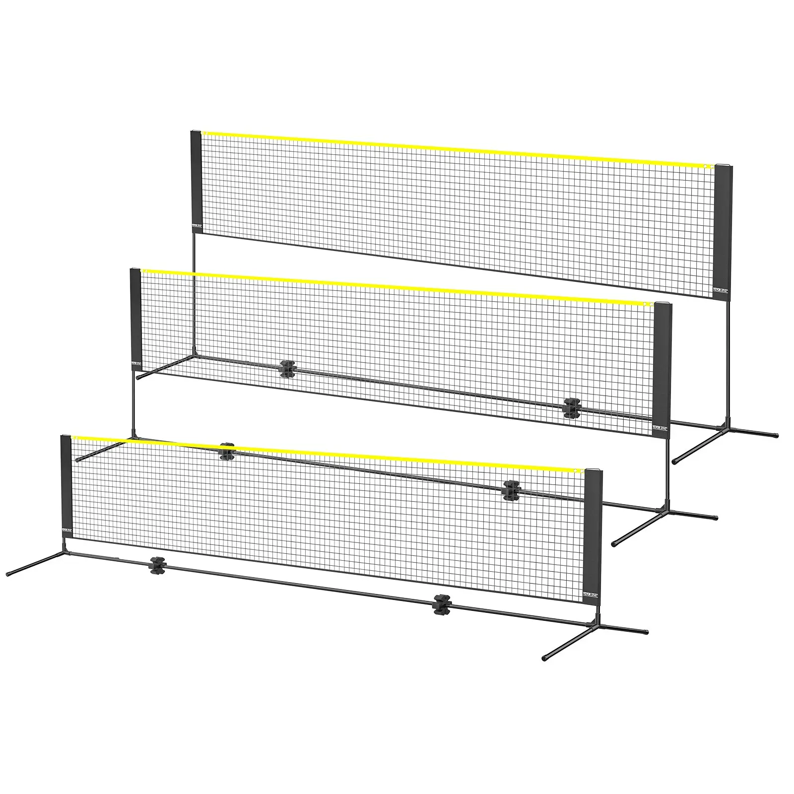 Adjustable Height 14ft Wide Portable Badminton Volleyball Pickleball Tennis Net Set with Steel Poles Carry Bag Easy Setup for Indoor Outdoor Backyard Kids Family Sports Games