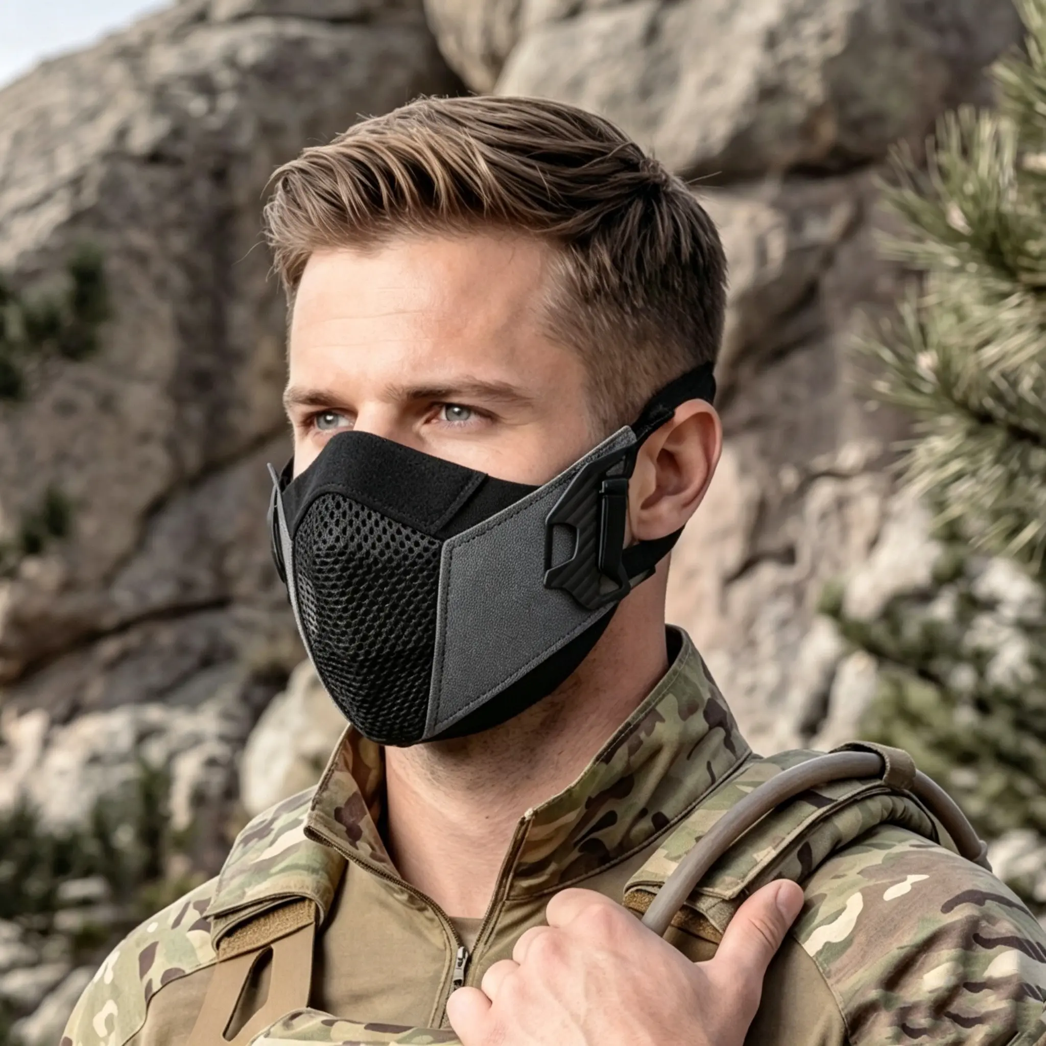 Dmgear Tactical Face Mask, Protective Face Mask, Breathable Face Covering, Real Cs Half-Face Protector, Breathable Mouthpiece, Durable Comfortable Waistband