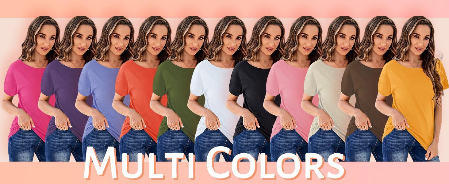 Beotyshow Womens Elegant Trendy Open Back Comfy Casual Loose Fitting Workout Casual Yoga T-Shirt Summer Gym Tee